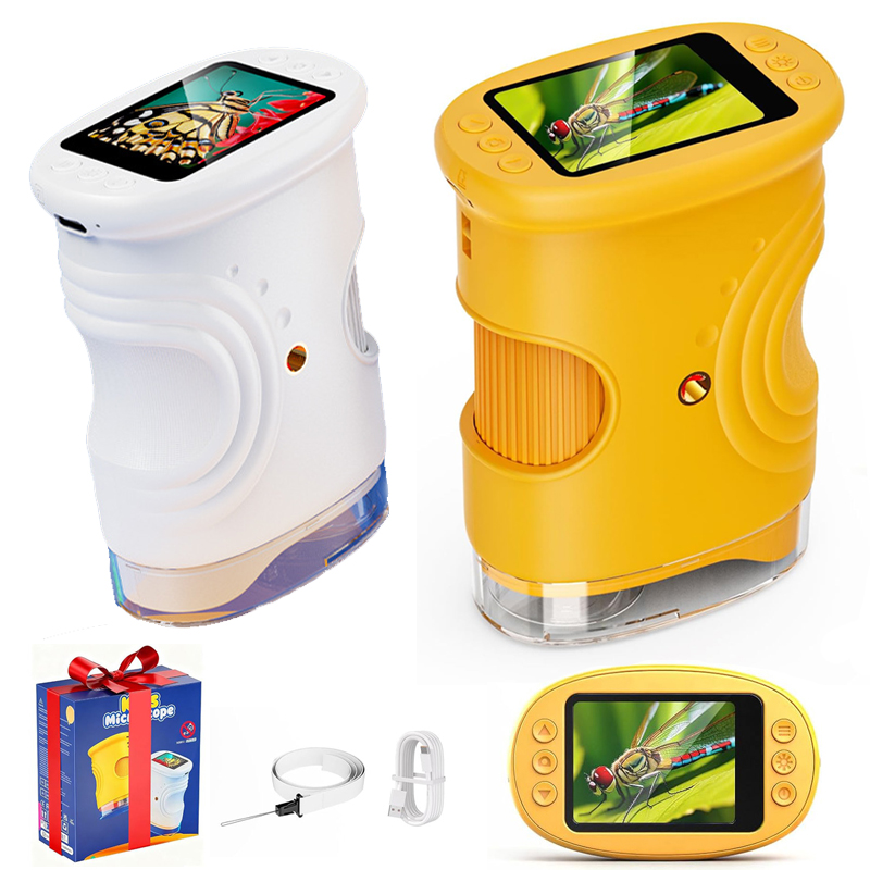 Microscope Kids Science - Microscopio Recargable para Niños 1000X, Pantalla