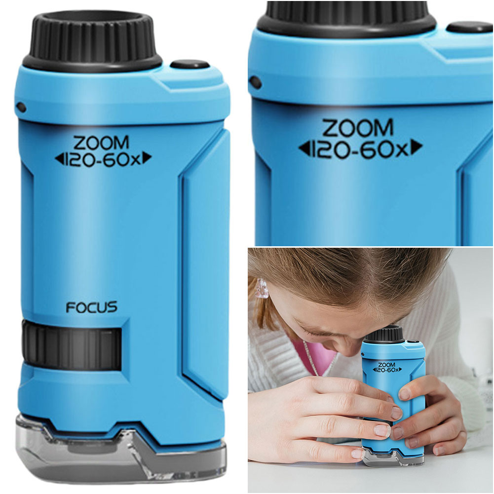 Microscope Kids Science - Nuevo microscopio de mano 60x-120x, microscopio