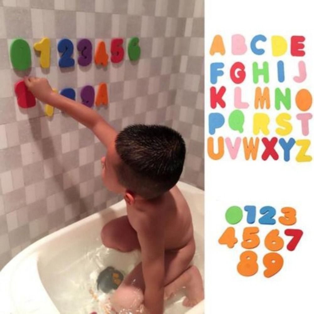 36 piezas de pegatinas para ju - Bath Letter Number Foam reseña y precio