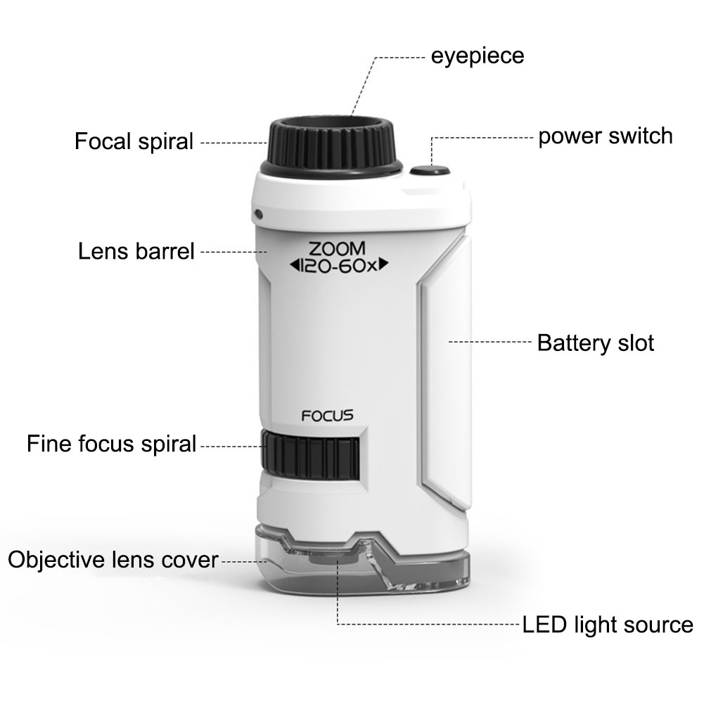 Nuevo microscopio de mano 60x- - Microscope Kids Science reseña y precio