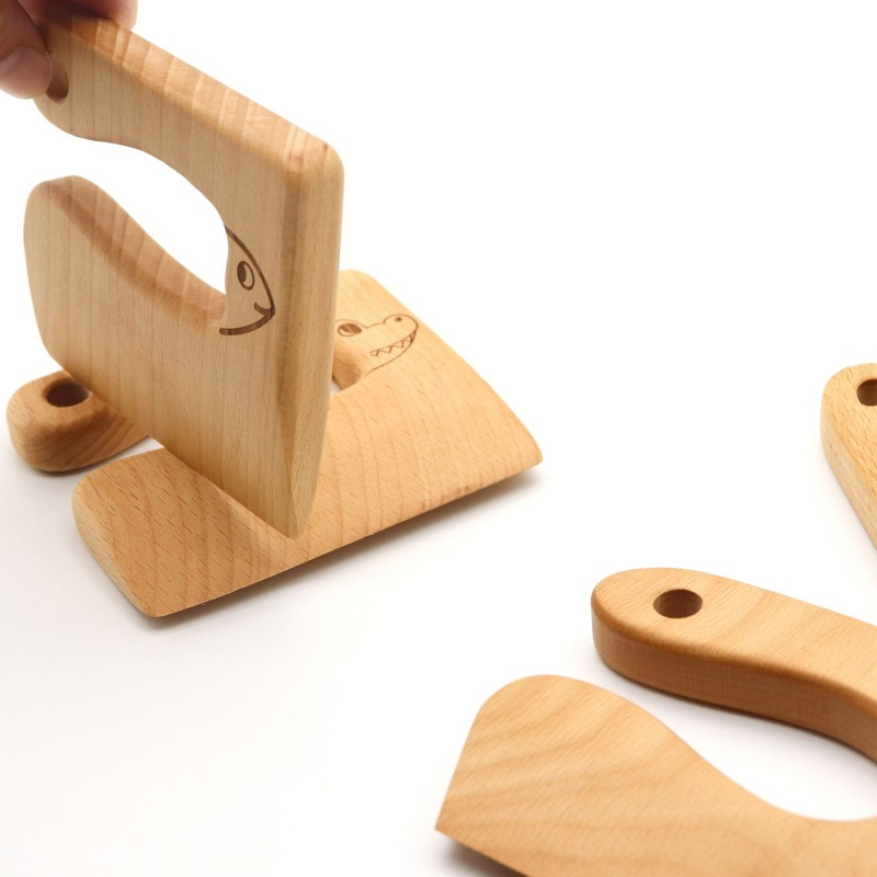 Cuchillo de madera Montessori  - Kids Toys Kitchen reseña y precio