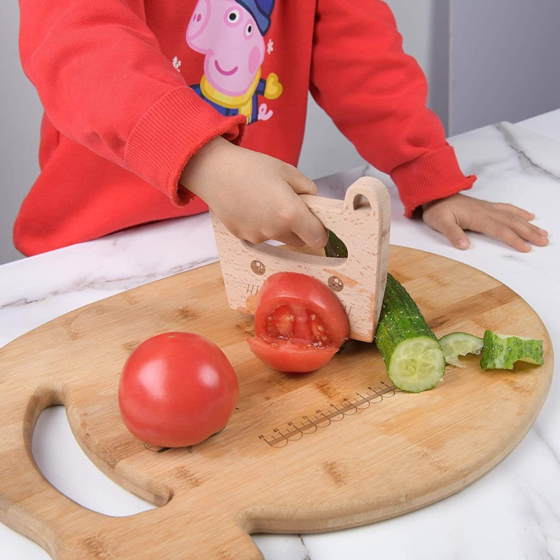 Cuchillo de madera Montessori  - Kids Toys Kitchen reseña y precio